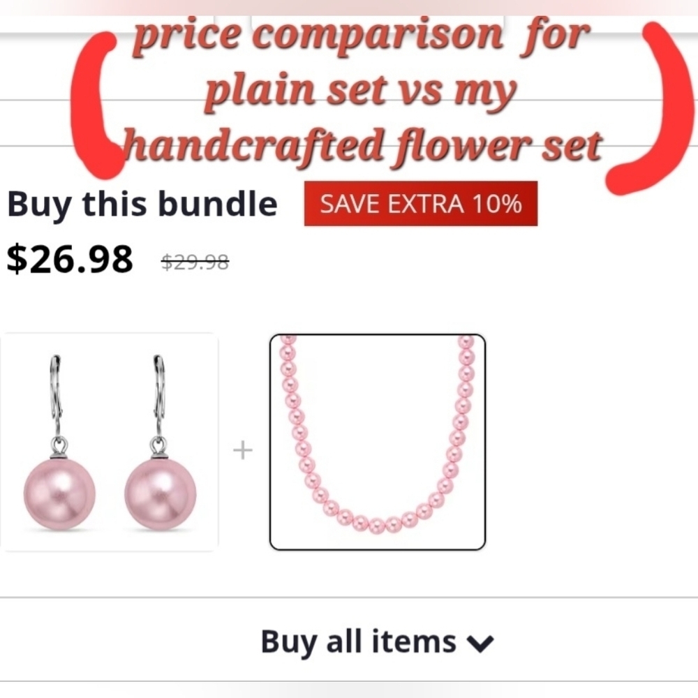 Mother Of Pearl Flower Necklace Earrings Set - Picture 11 of 11